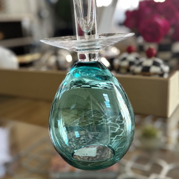 Pasha Bahçe Modern Teal & Clear Glass Candle Holder – Elegant Turkish Home Decor - Picture 5 of 6